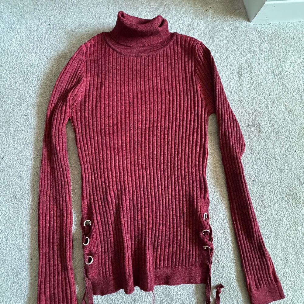 Women's Red Turtleneck Sweater